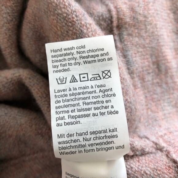 Madewell Wrap-Front Pullover Sweater Coziest Yarn Size S Pink Wool Alpaca EUC - Picture 7 of 10